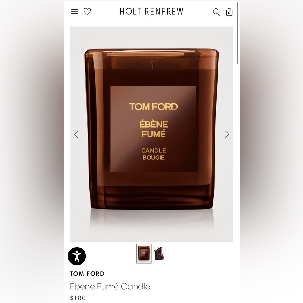 🆕Tom Ford ebene fume candle 2.55in